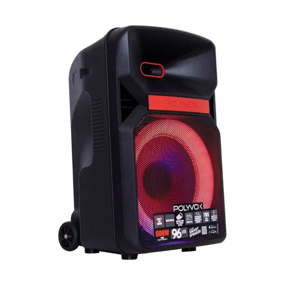 Caixa de Som Amplificada Polyvox Bluetooth 600W Woofer 12 Pol. XC-812TB