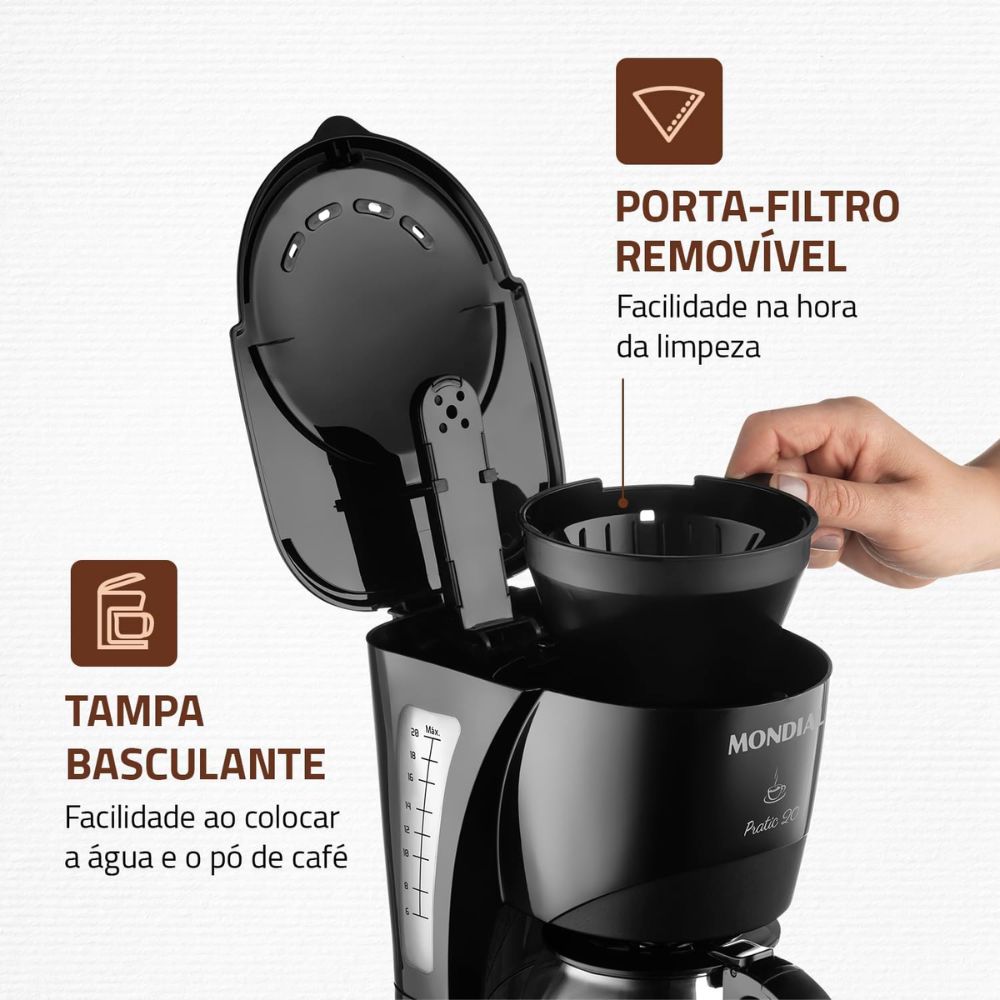 Cafeteira Elétrica Mondial Preta 20 Xícaras 220V CN-01-20X, , large image number 4