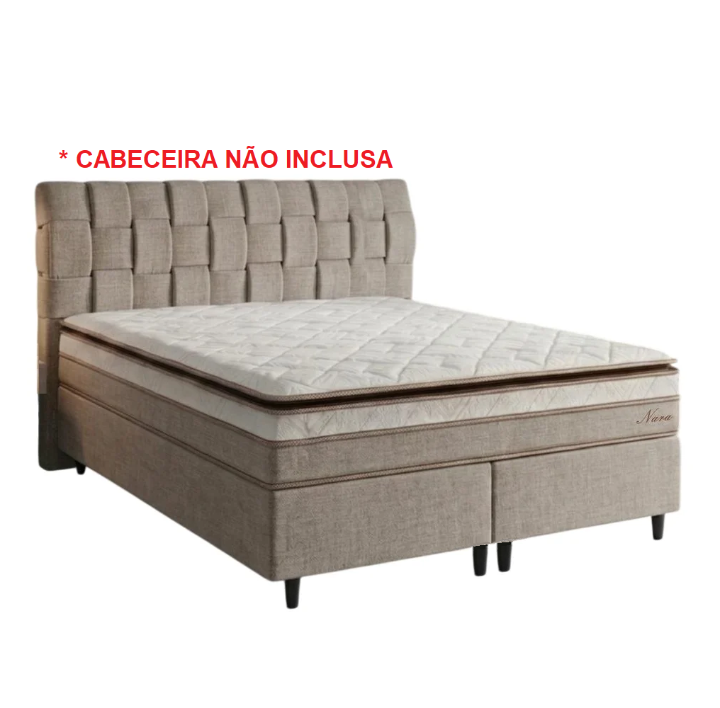 Conjunto Box Queen Molas Ensacadas Caza Nobre Nara Premium 158x198x74cm