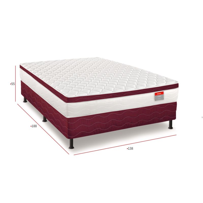 Cama Box Conjugada Casal Espuma D26 Rosen Bonnel 138x188x65 cm Reconflex, , large image number 1