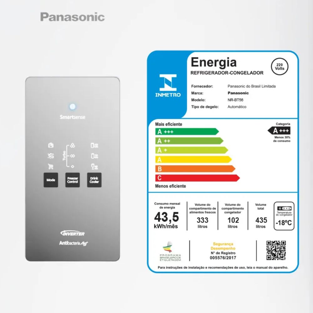 Geladeira Frost Free Panasonic 2 Portas Branca 435L 220V - NR-BT56PD4W, , large image number 8