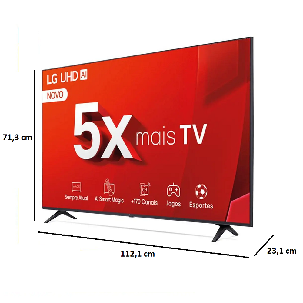 Smart TV 50" LG UHD Processador a5 Ger 7 AI Alexa Controle Smart Magic 50UT8050PSA, , large image number 8