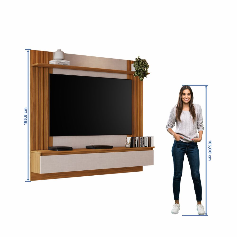 Painel Para TV Até 65 Polegadas Freijó/Off White Notável NT 1365, , large image number 6