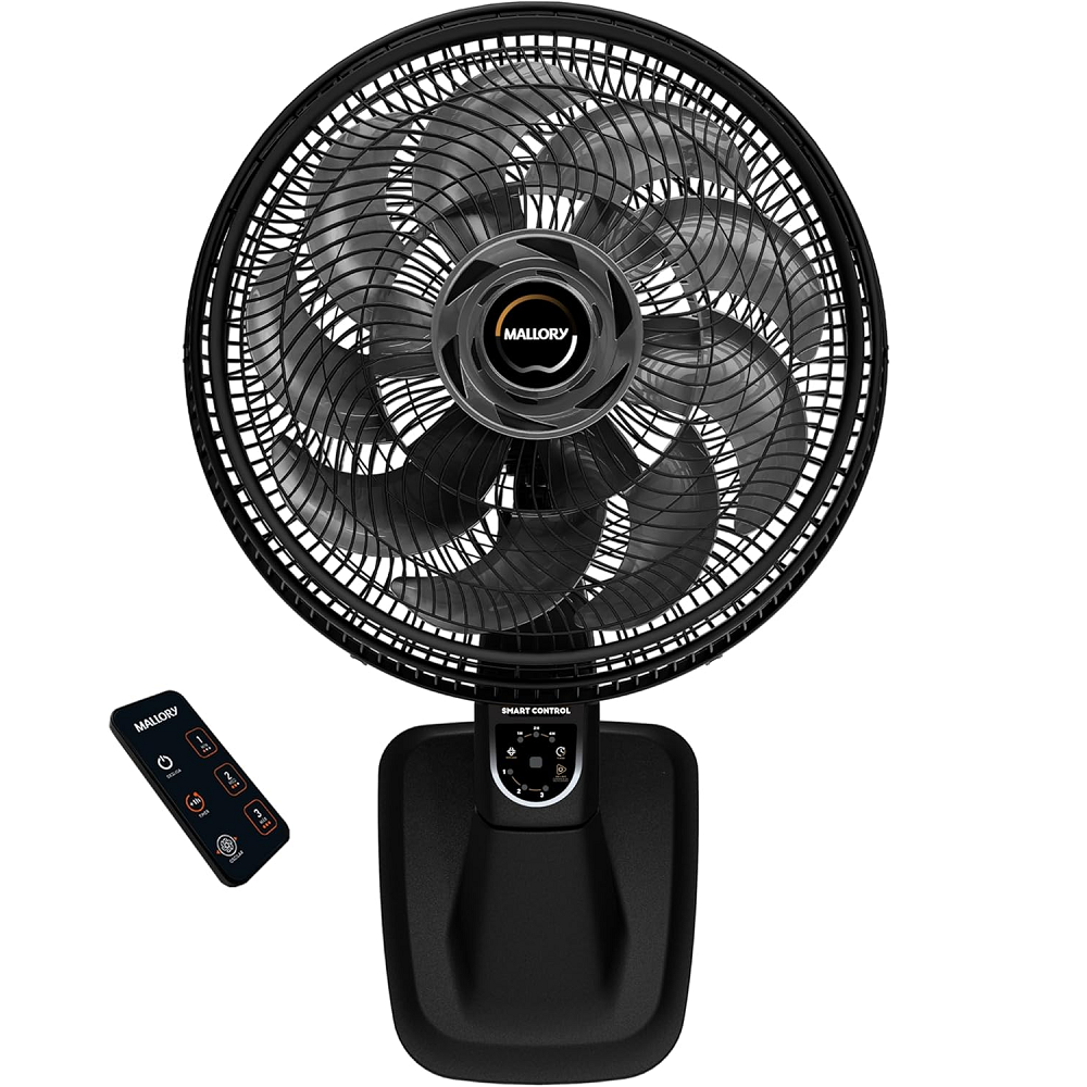 Ventilador de Parede Mallory 40cm Smart Control 15 P&aacute;s 140W 220V com Controle Remoto