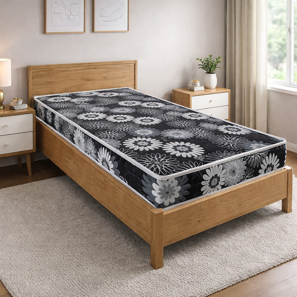 Colch&atilde;o Solteir&atilde;o Riade Espuma D-20 88x188x12 cm Preto e Branco Tit&acirc;nio, , large image number 1