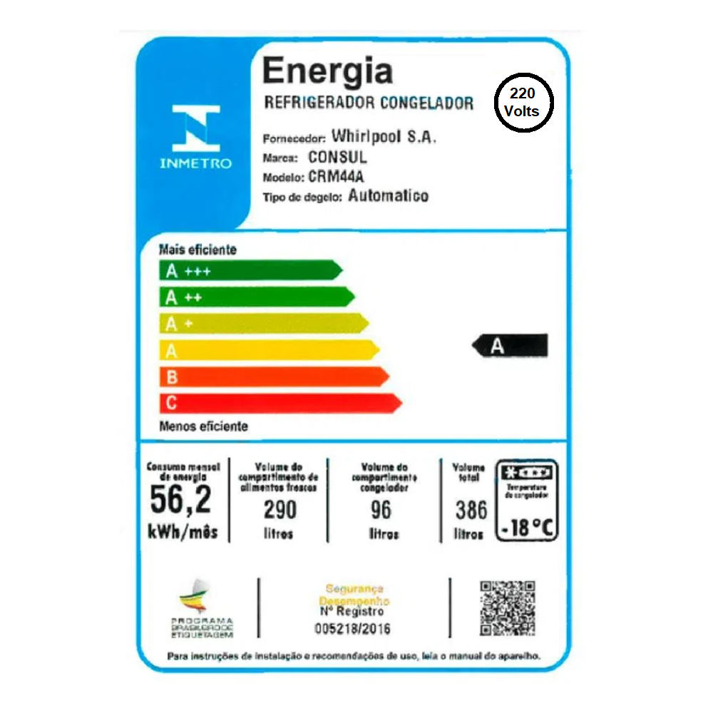 Geladeira Frost Free Consul 2 Portas Branca 386L 220V CRM44A, , large image number 5