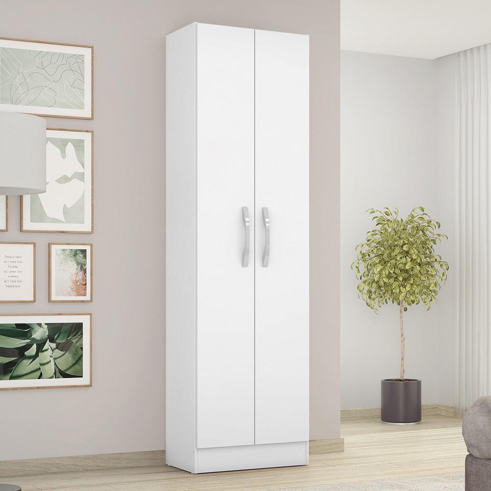 Armário Multiuso 2 Portas 4 Prateleiras 173,3x47,4cm Notável Branco, , large image number 2