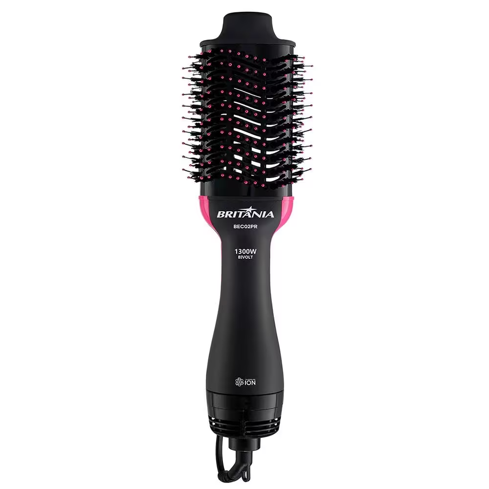 Escova Secadora de Cabelo Britânia BEC02PR Cabo Giratório 1300W 220V