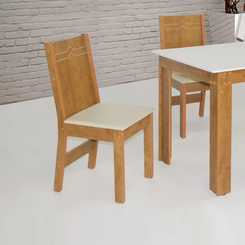 Conjunto de Mesa de Sala de Jantar 6 Cadeiras Elane Retangular São Carlos Millena, , large image number 1