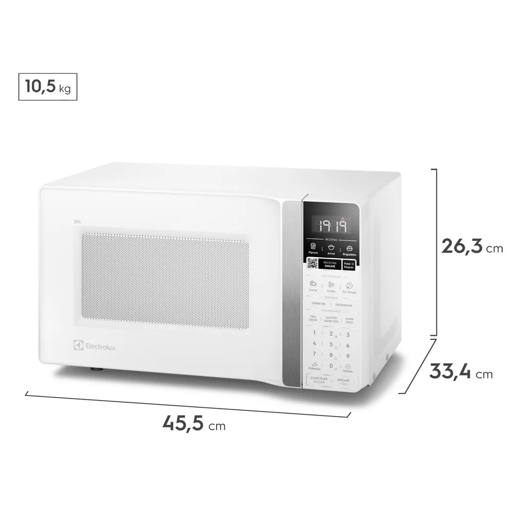 Micro-ondas Electrolux 20 Litros Branco 1200W 220V ME20B, , large image number 5
