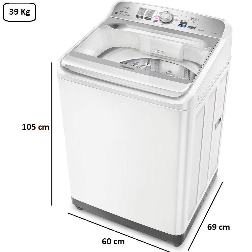 M&aacute;quina de Lavar Roupas Panasonic 15kg 220V NA-F150B1WB Branca, , large image number 5