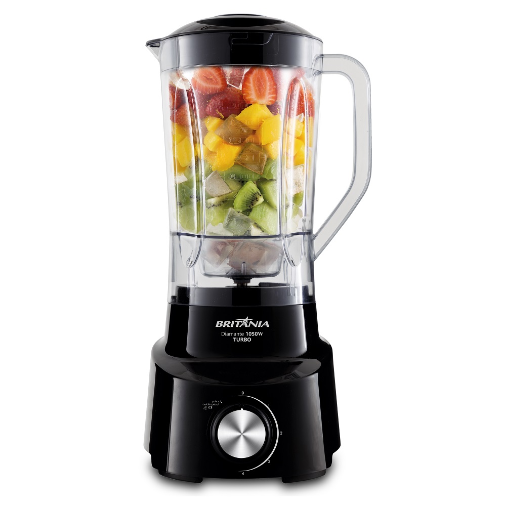 Liquidificador Britânia Diamante 800 Turbo com 4 Velocidades 1050W Preto 220V, , large image number 4