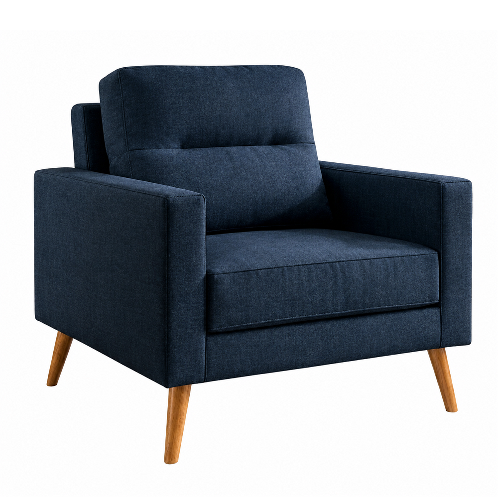 Poltrona Veludo Azul Navy JW T07 Europa Premium
