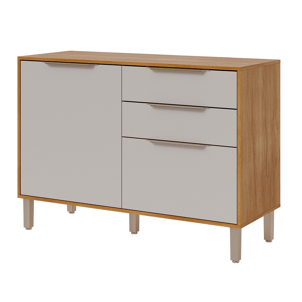 Balcão de Cozinha com Tampo 2 Pts 2 Gav Cinamomo/Off White MGM Divina Esplend - 100% MDF