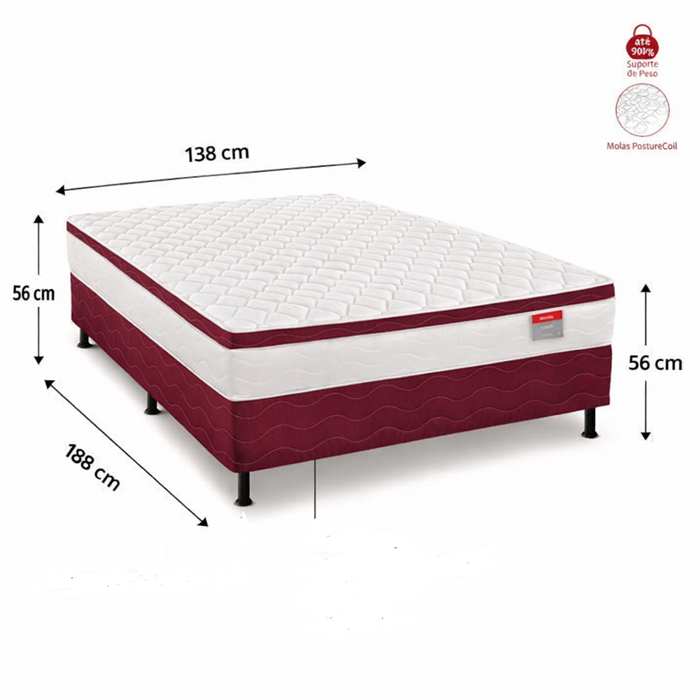 Cama Box Conjugada Casal Espuma D26 Rosen Bonnel 138x188x65 cm Reconflex, , large image number 2