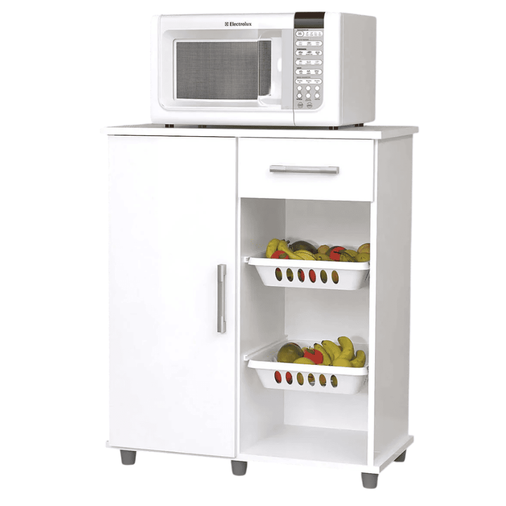 Fruteira de Ch&atilde;o para Cozinha 1 Porta 1 Gaveta Londres Magno - Branco