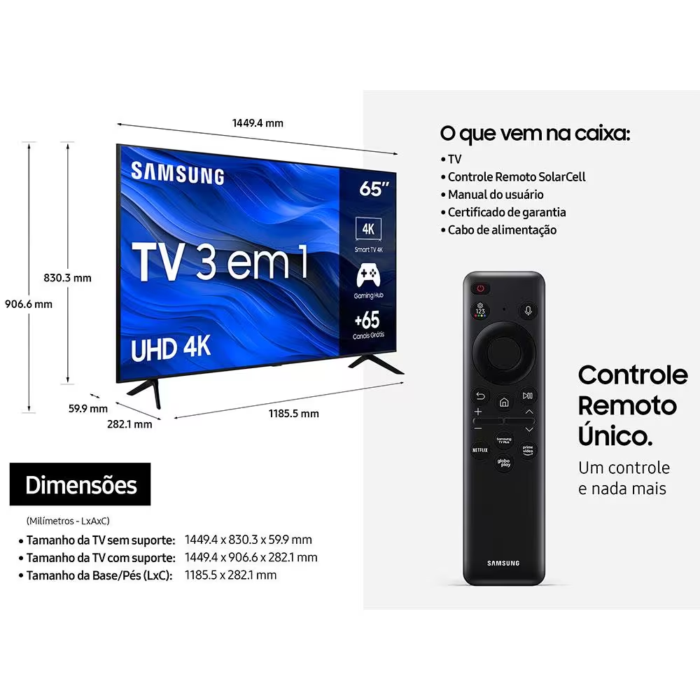 Smart TV 65 Polegadas Samsung LED 4K Wi-Fi Bluetooth Alexa 3 HDMI UN65CU7700, , large image number 9