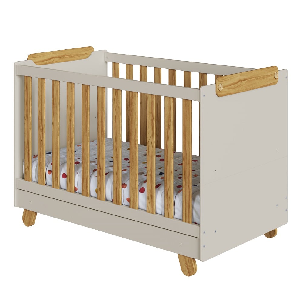 Ber&ccedil;o Mini-Cama/Escrivaninha/Mini-Sof&aacute; Pingo Am&ecirc;ndoa/Off White 70x130 Peroba