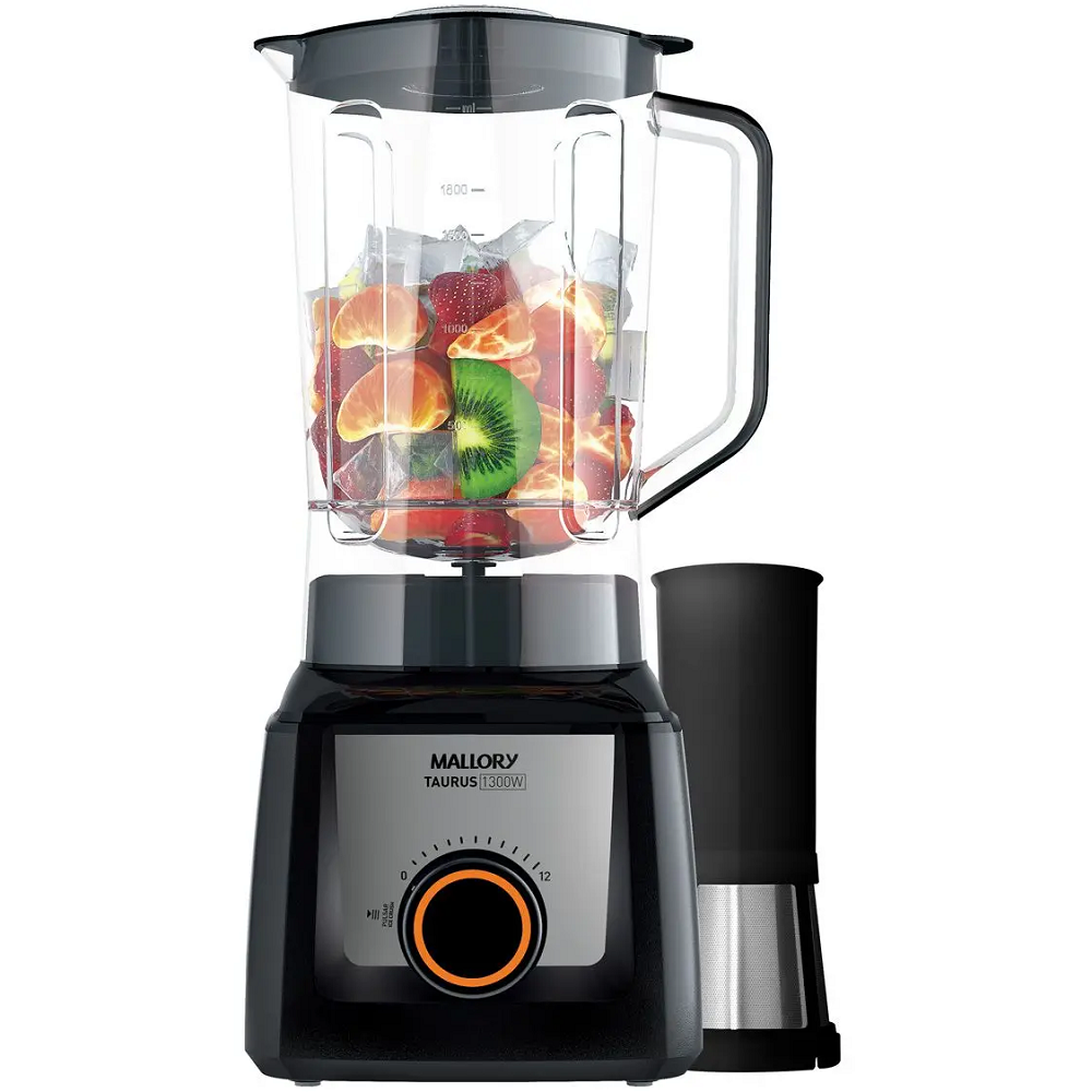 Liquidificador Mallory Preto 12 Velocidades + Pulsar 3,1L Taurus 220V 1300W