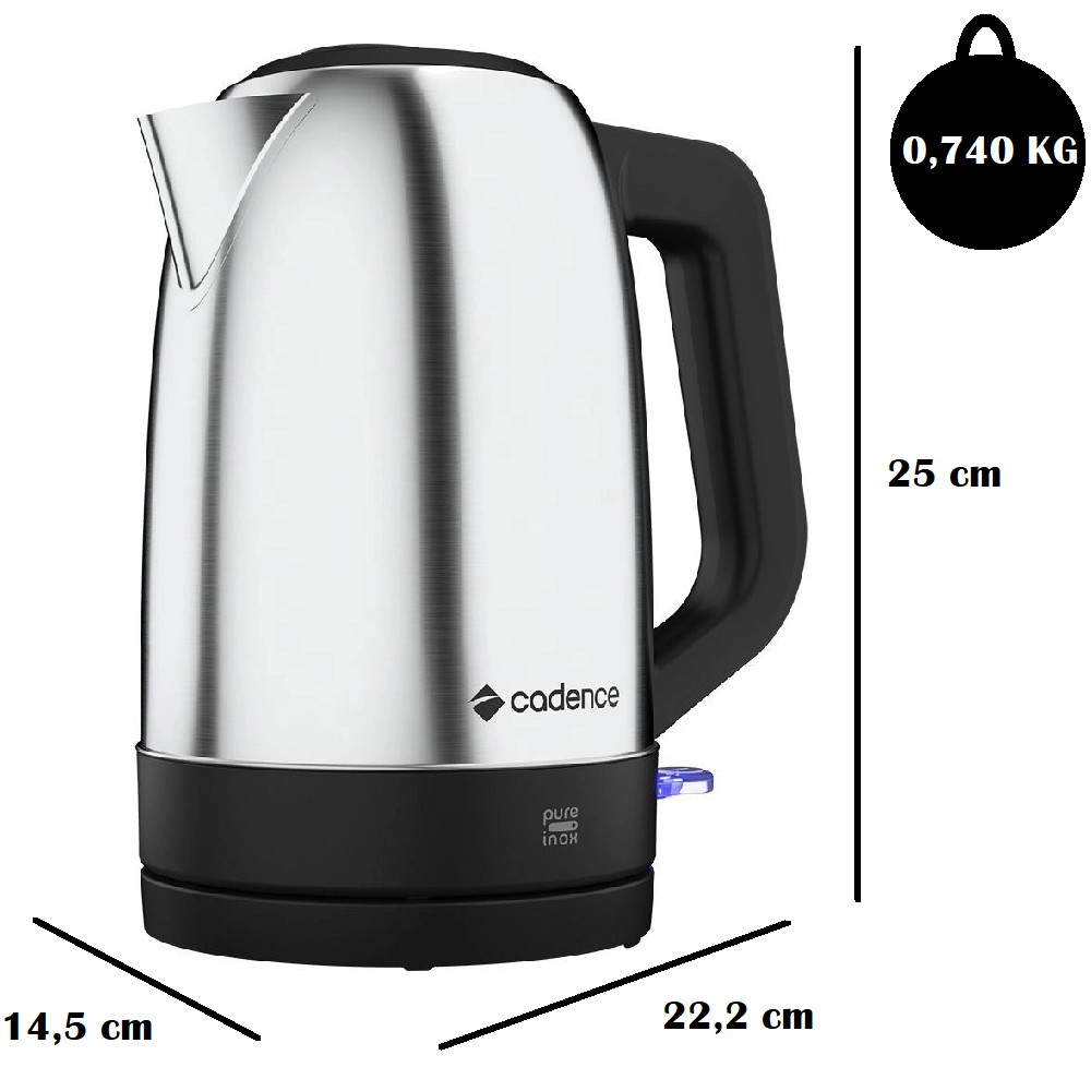 Chaleira Elétrica Cadence CEL810 1,7L 220V Inox 1850W, , large image number 5