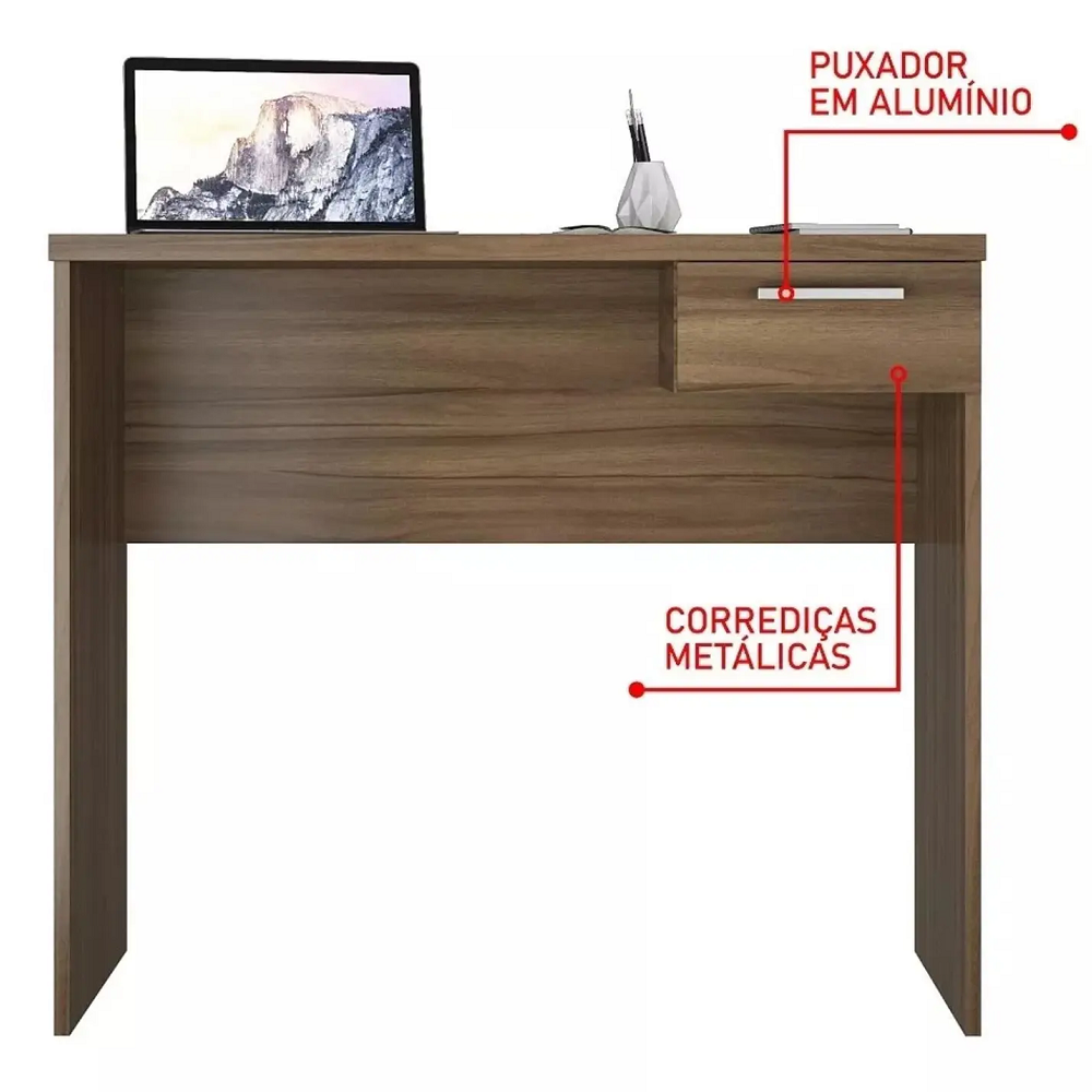 Escrivaninha 1 Gaveta Nogal/Trend 90cm Notável Office NT 2000, , large image number 2