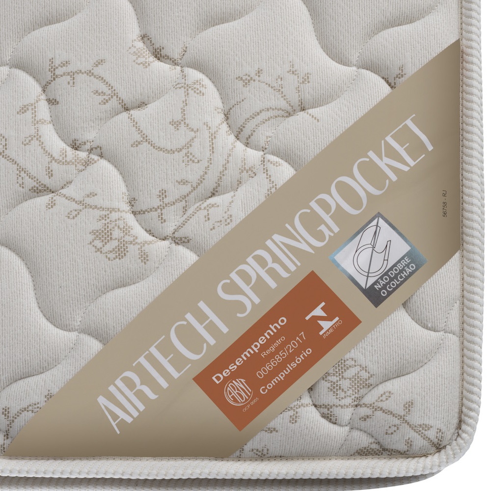 Colchão Casal Espuma D26 Molas Springpoket Airtech 138x188x030 cm Ortobom, , large image number 4