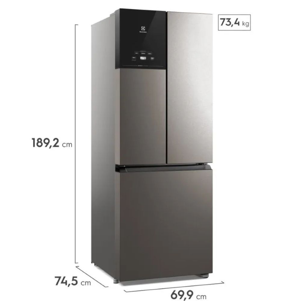 Geladeira Frost Free Electrolux Inverter 3 Portas Cinza 480L Efficient AutoSense 220V IM7S, , large image number 3