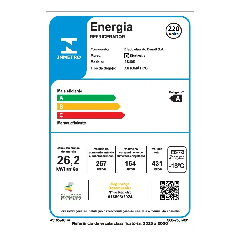 Geladeira Electrolux Frost Free Duplex Side By Side TES40S 431L 2 Portas Inox, , large image number 5