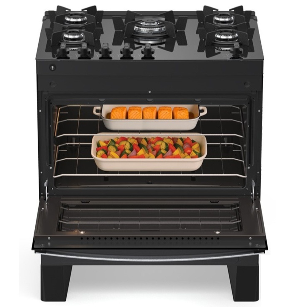 Fog&atilde;o 5 bocas Atlas Autom&aacute;tico Mesa de Vidro Preto Mil&atilde;o Fast Glass, , large image number 2