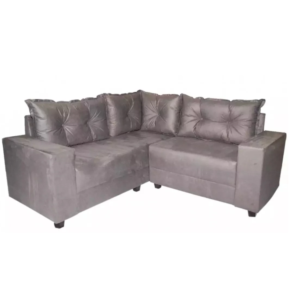 Sof&aacute; 4 Lugares de Canto Cinza Movelpaz Belgrado