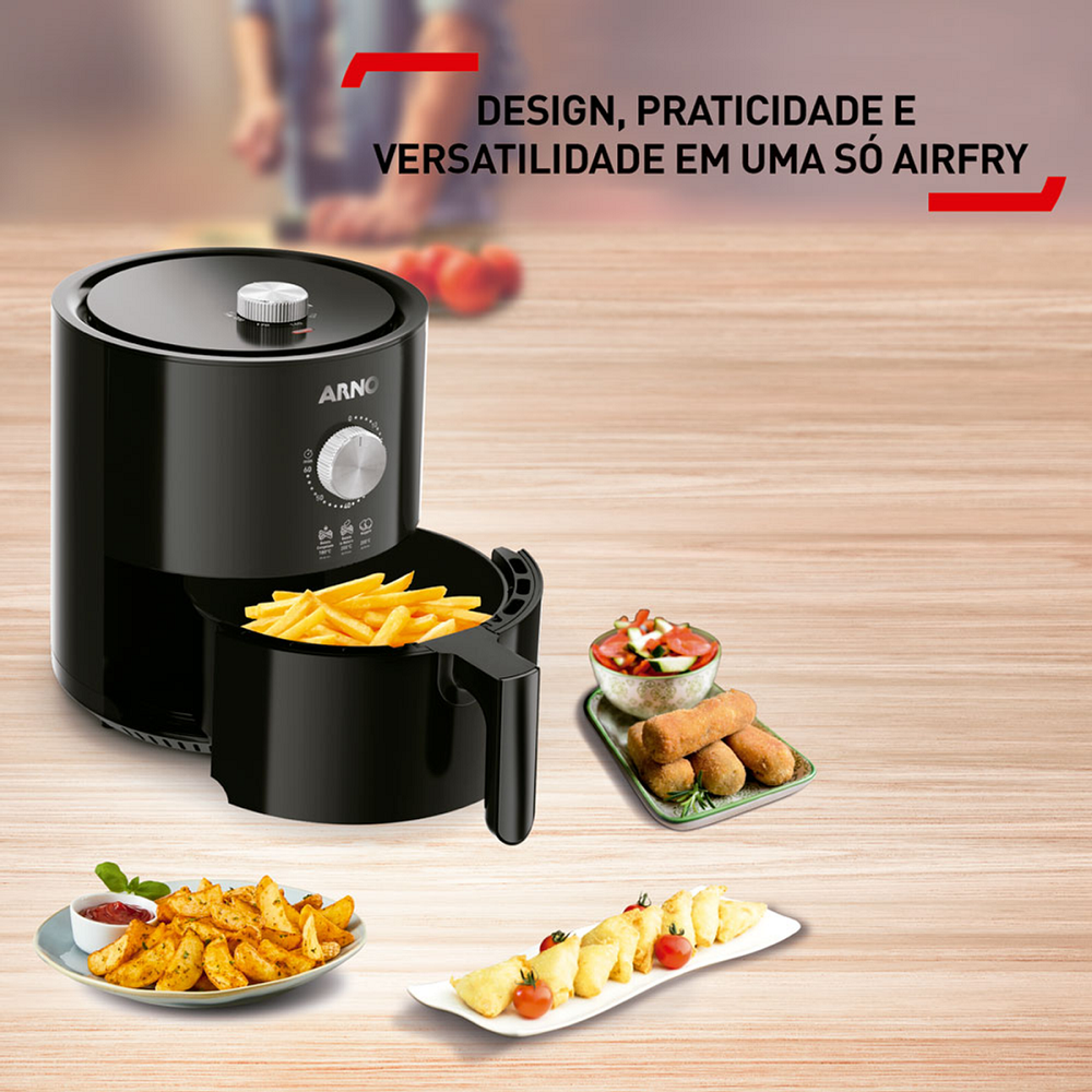 Fritadeira Elétrica Air Fryer Arno Sem Óleo 4,2 Litros 220V 1490W Preta Meca UFRP, , large image number 5