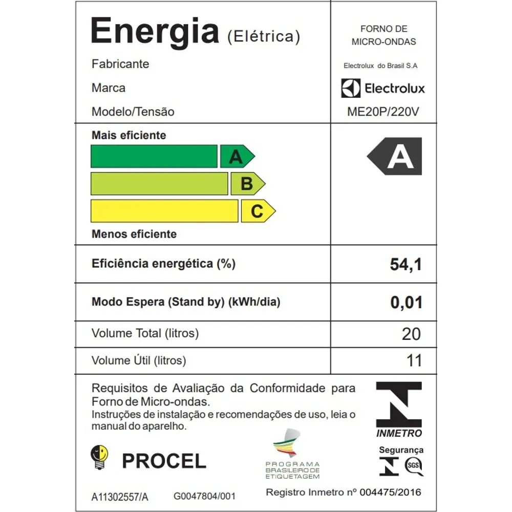 Micro-ondas Electrolux 20 Litros Preto 1200W 220V ME20P, , large image number 7