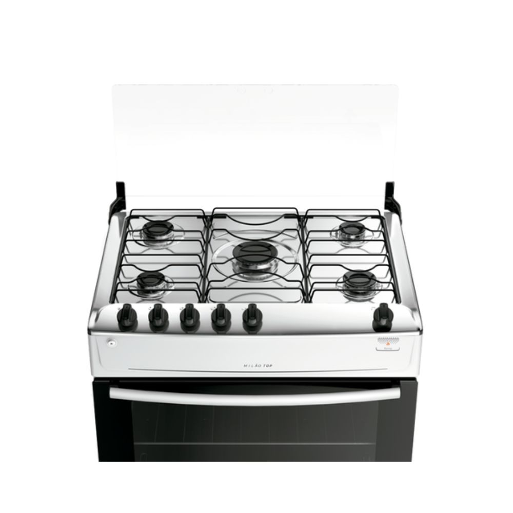 Fogão 5 Bocas Atlas Mesa Inox Acendimento Automático Branco Milão Top Bivolt, , large image number 1
