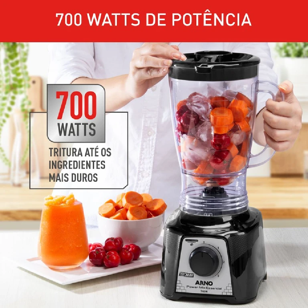 Liquidificador Arno Preto 3 Velocidades + Pulsar 2,4 Litros 700W 220V LQ19, , large image number 3
