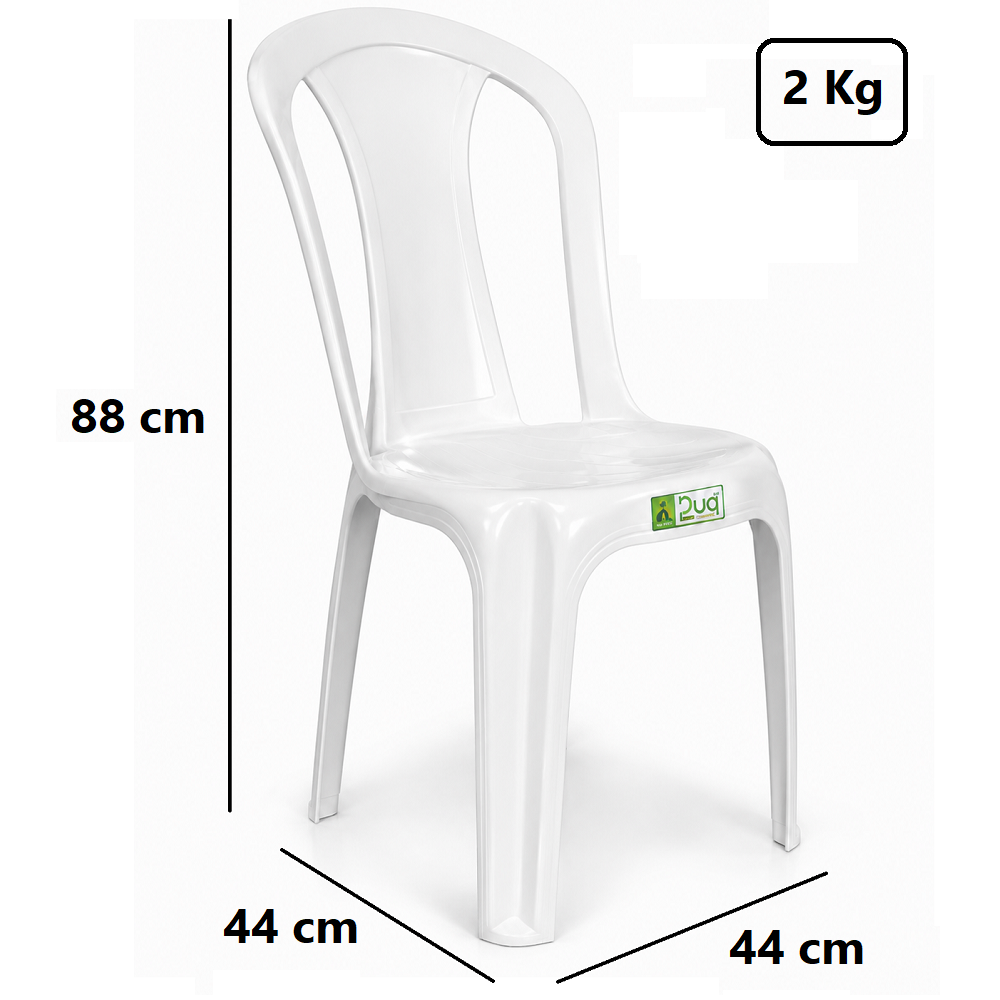 Cadeira de Pl&aacute;stico Duopl&aacute;stic Bistr&ocirc; 88x44x44 Branca, , large image number 3