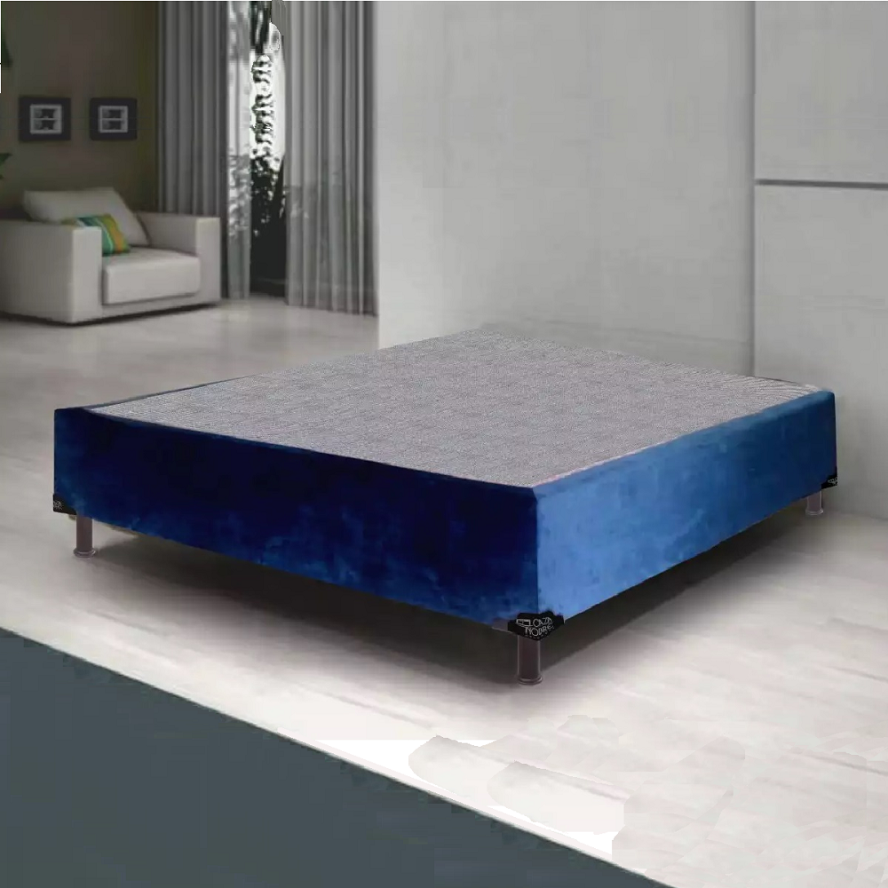 Base Cama Box Casal Montevid&eacute;u Azul 188x138x42 cm Caza Nobre