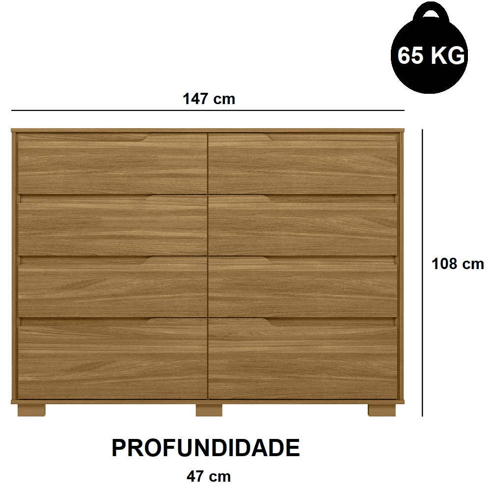 C&ocirc;moda Moval Georgia 8 Gavetas Freij&oacute;, , large image number 3