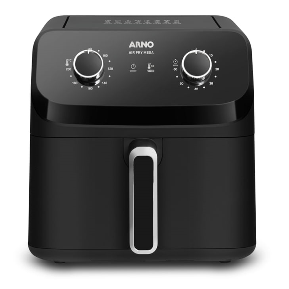 Fritadeira Elétrica Air Fryer Arno Sem Óleo 7,5 Litros 220V 1700W Mega AFM7 Preta