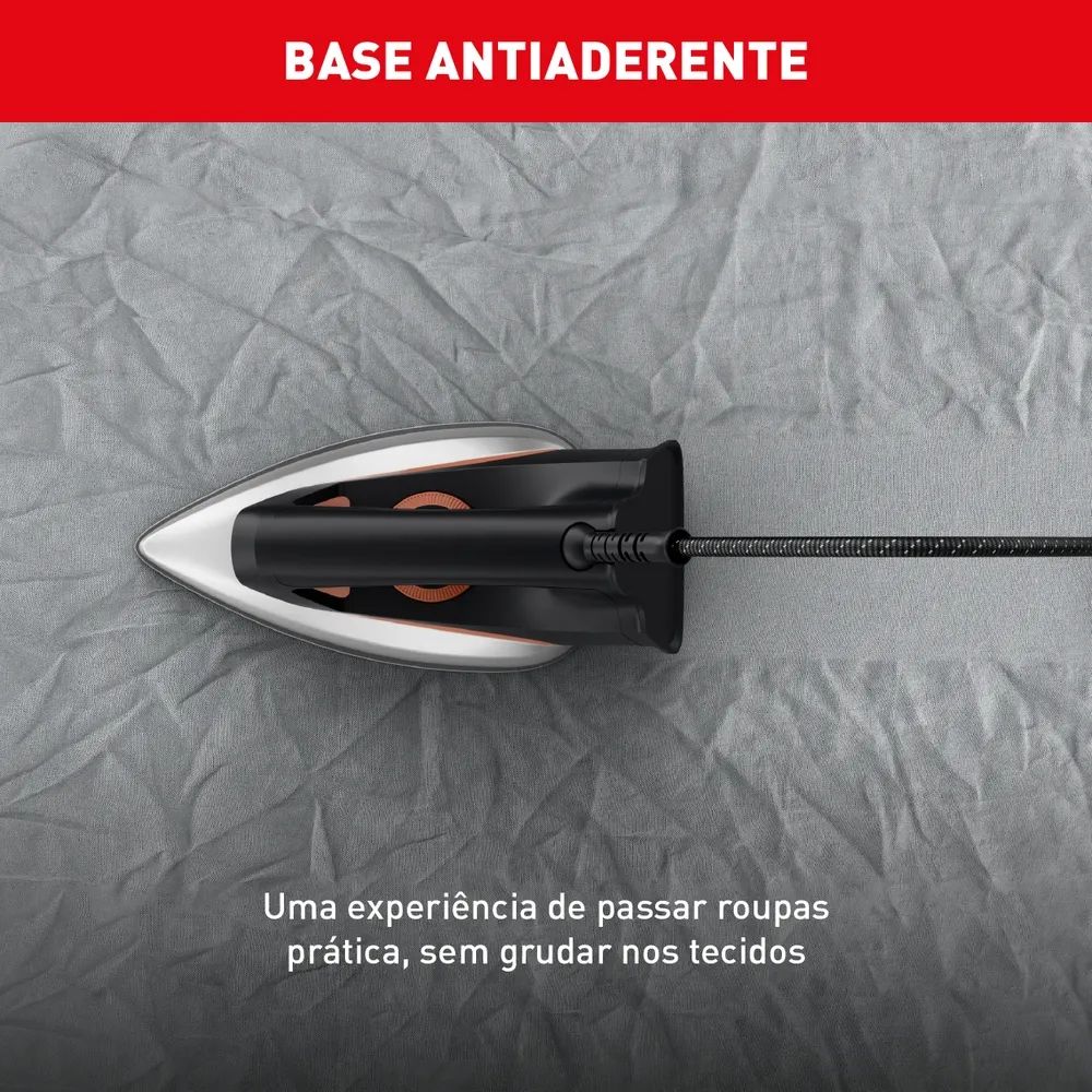 Ferro De Passar Roupa a Seco Arno Drygliss 220V com Base Antiaderente FS31 1100W Preto, , large image number 3