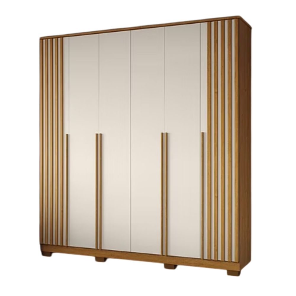Guarda-Roupa Casal 6 Portas 4 Gavetas Cinamomo/Off White ACP Móveis Jamile