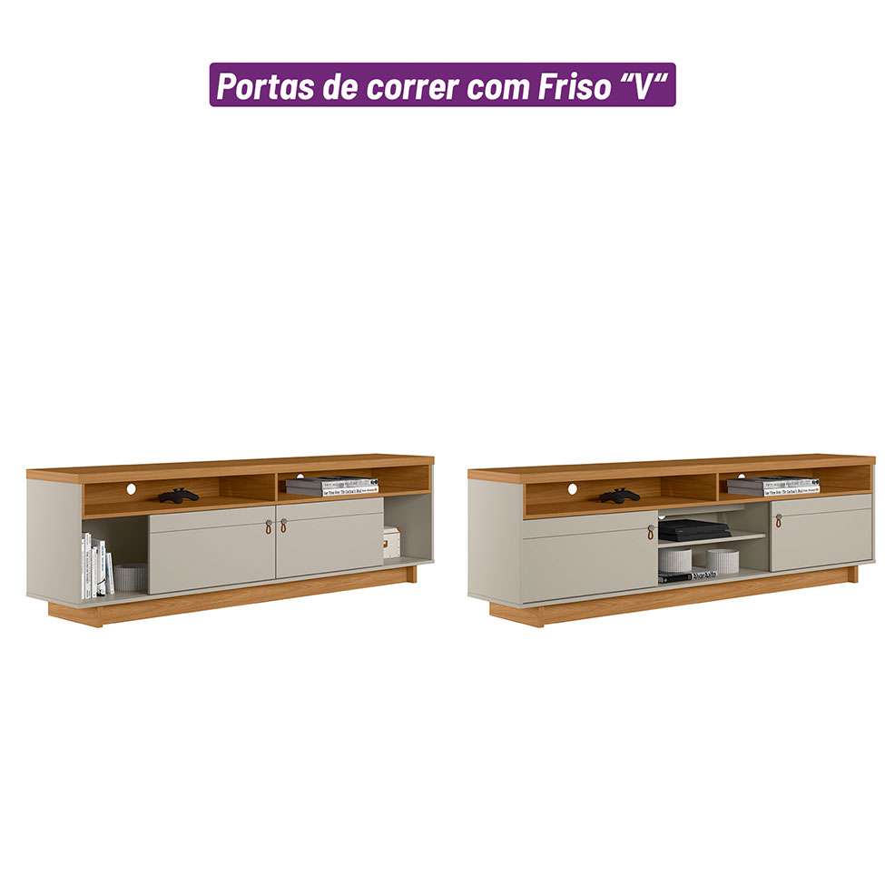 Rack para Tv até 75 Polegadas Nature/Off White Linea Araçatuba, , large image number 5