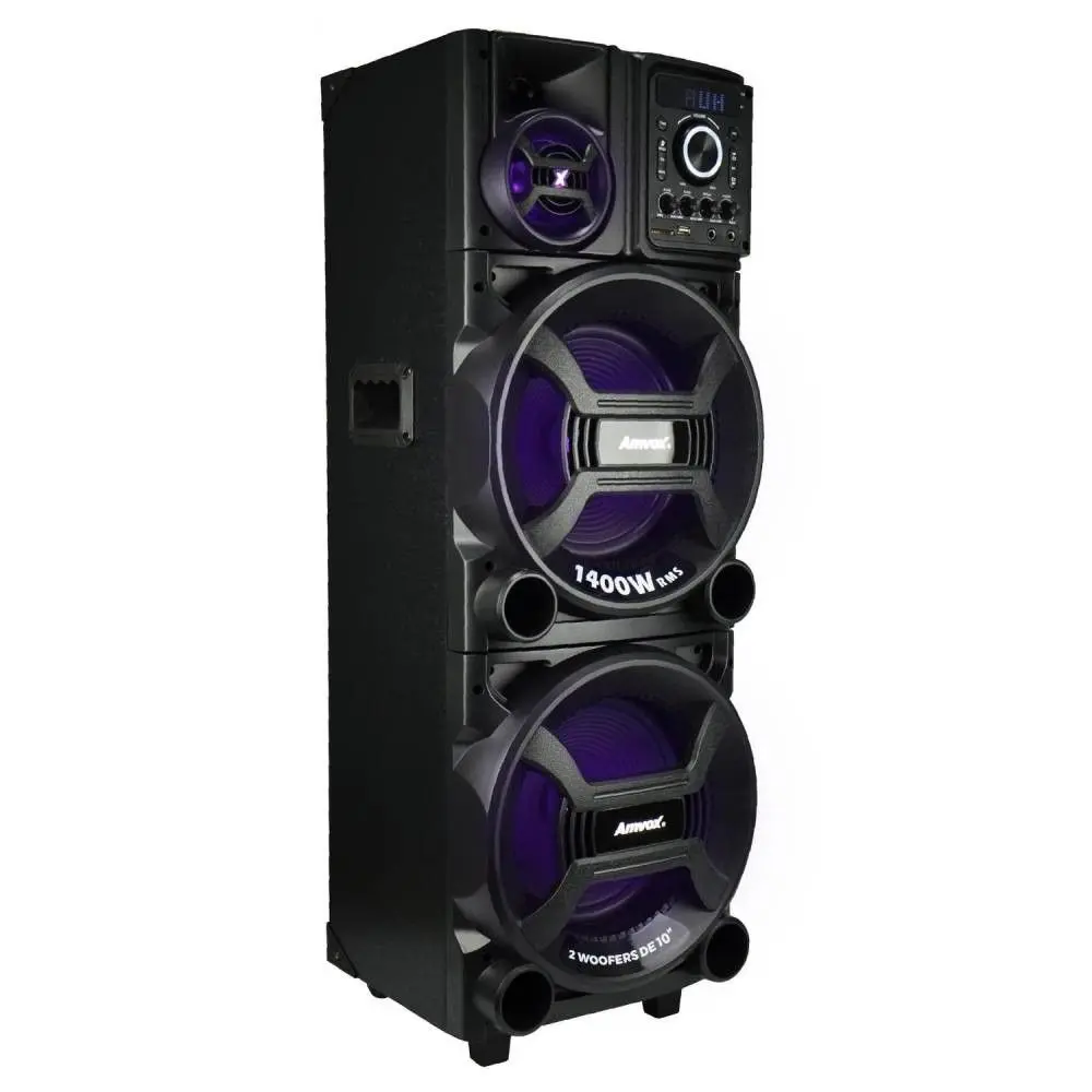 Caixa Amplificada ACA1402 Titan Black 1400W Amvox com LED