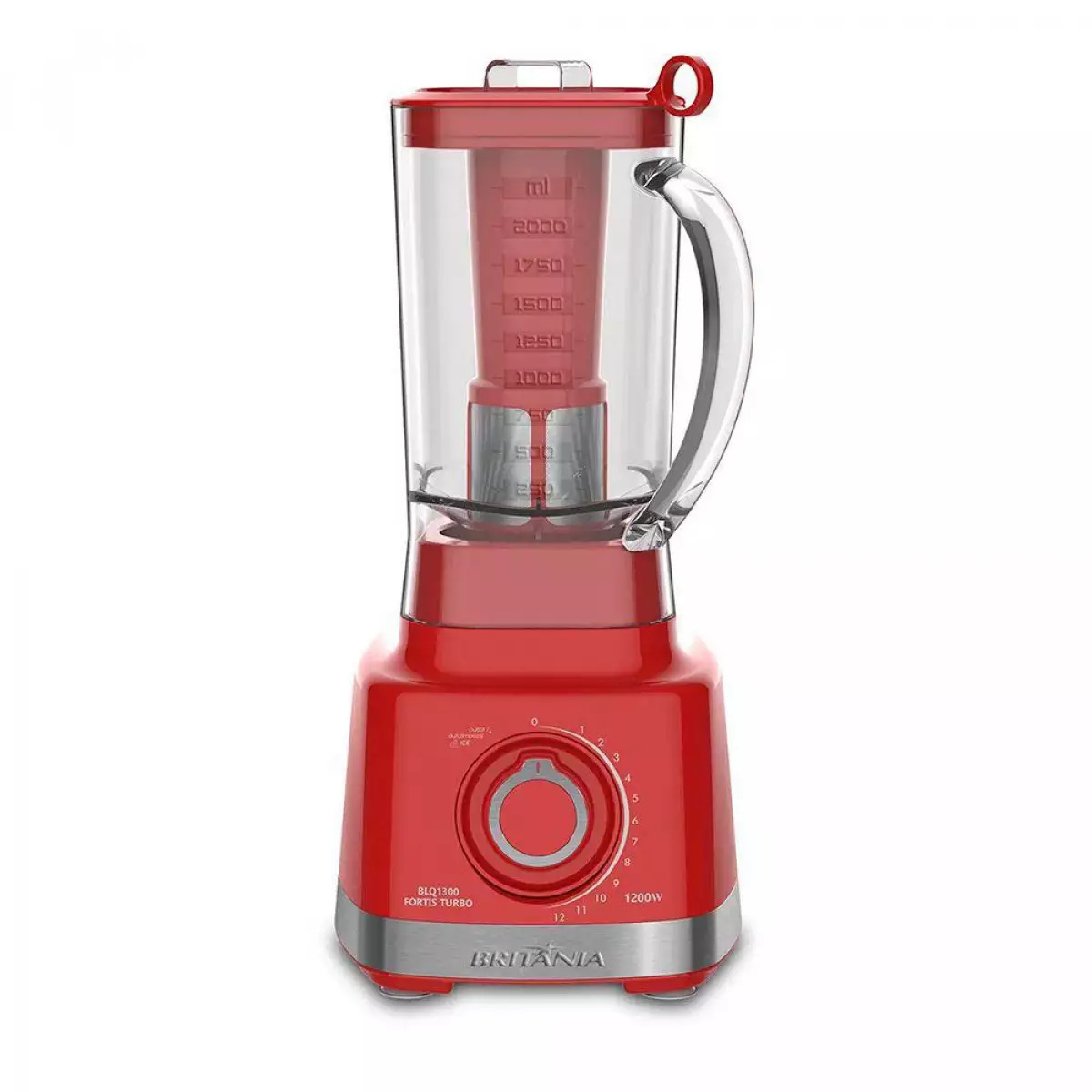 Liquidificador Britânia Preto Turbo 12 Velocidades 3 Litros 1200W 220V BLQ1300, Vermelho, swatch