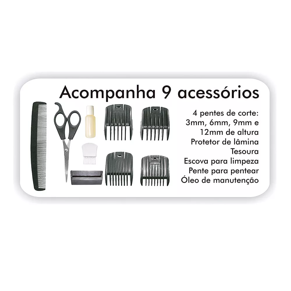 Cortador de Cabelos Britânia 4 Pentes 14W 220V, Cinza, large image number 4
