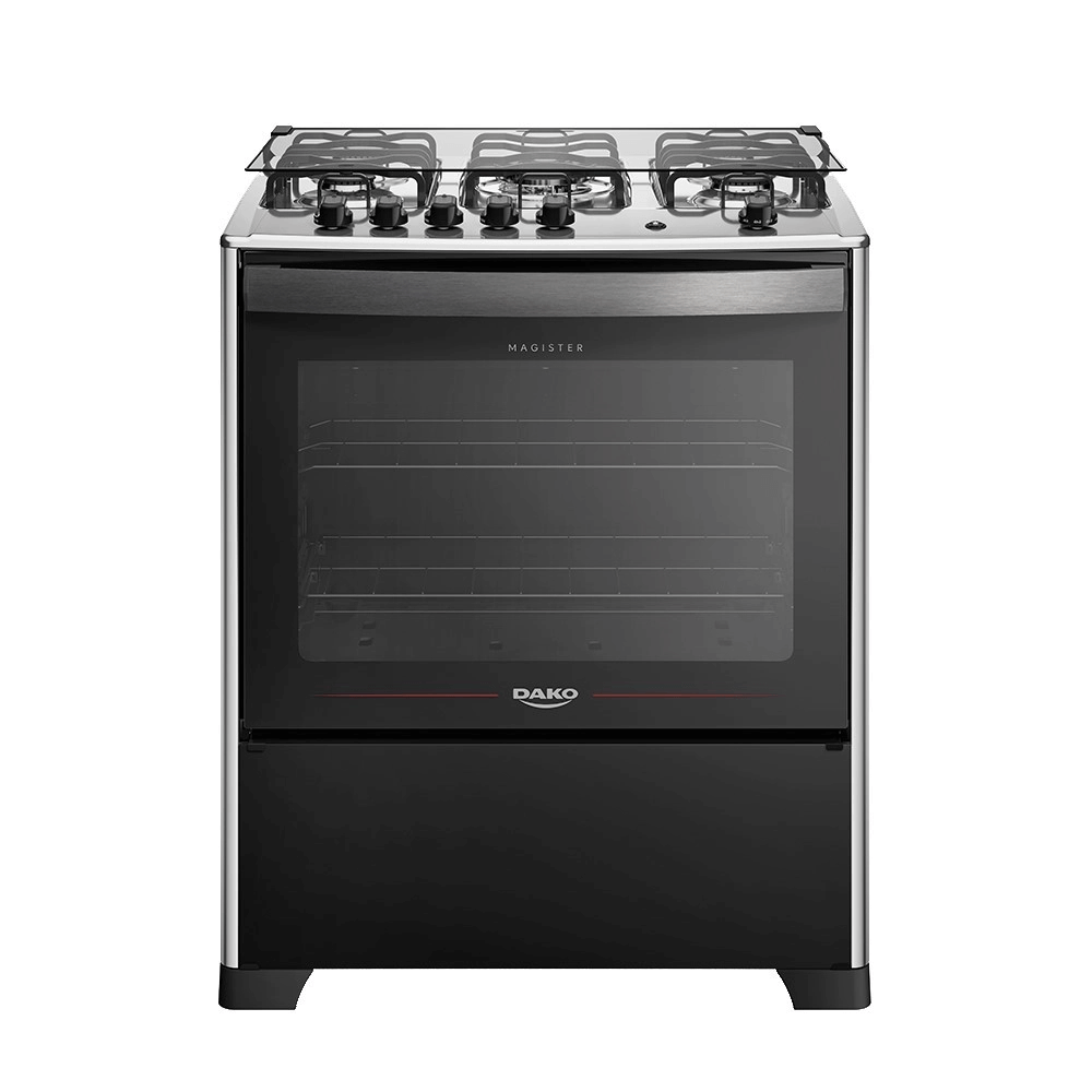Fogão 5 Bocas Dako Mesa Inox Inox/Preto 220V Magister
