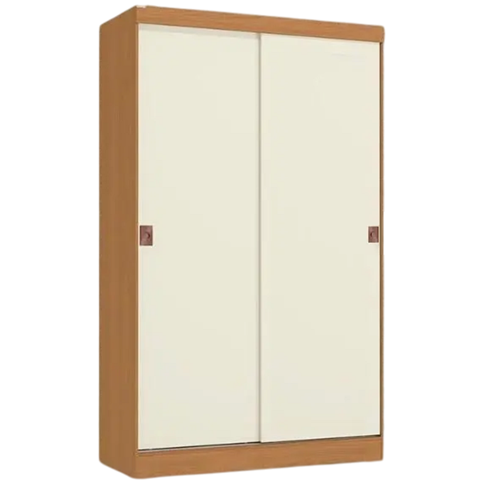 Guarda-Roupa Solteiro 2 Portas de Correr 2 Gavetas Canela/Off White Kappesberg CB02R588