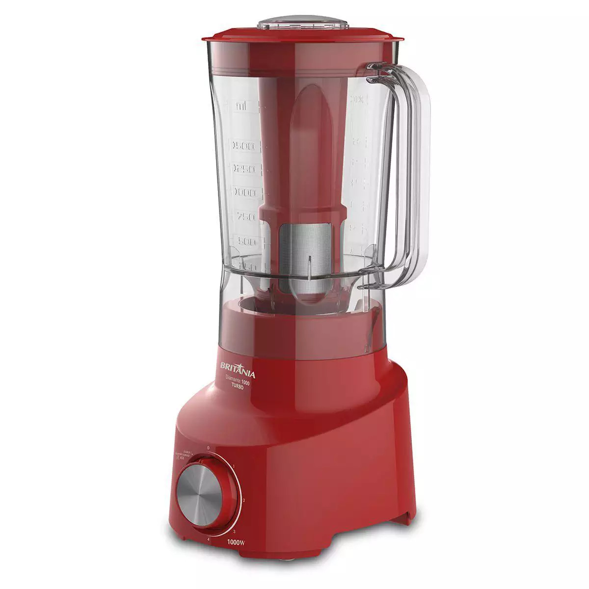 Liquidificador Britânia BLQ Diamante Turbo com 4 Velocidades 1000W 220V, Vermelho, large image number 2