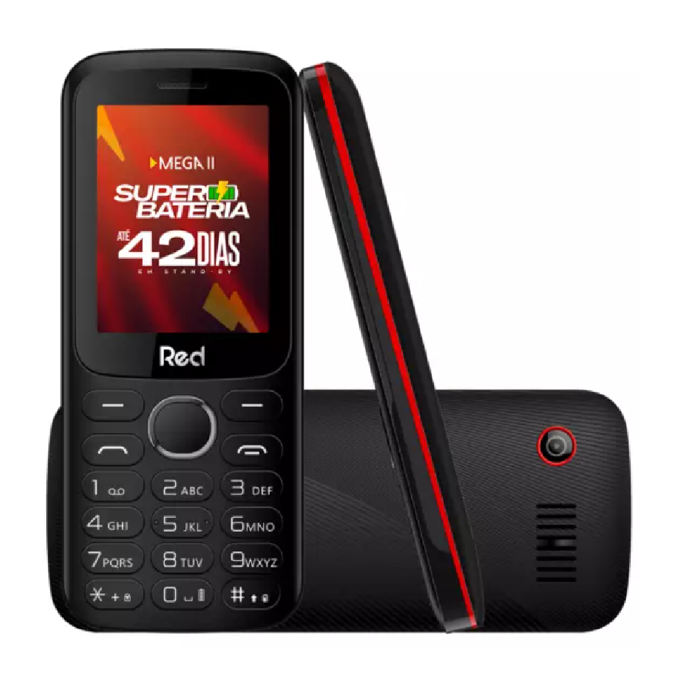 Celular Red Mobile Mega II Com Câmera Bluetooth 2 Chips Rádio FM