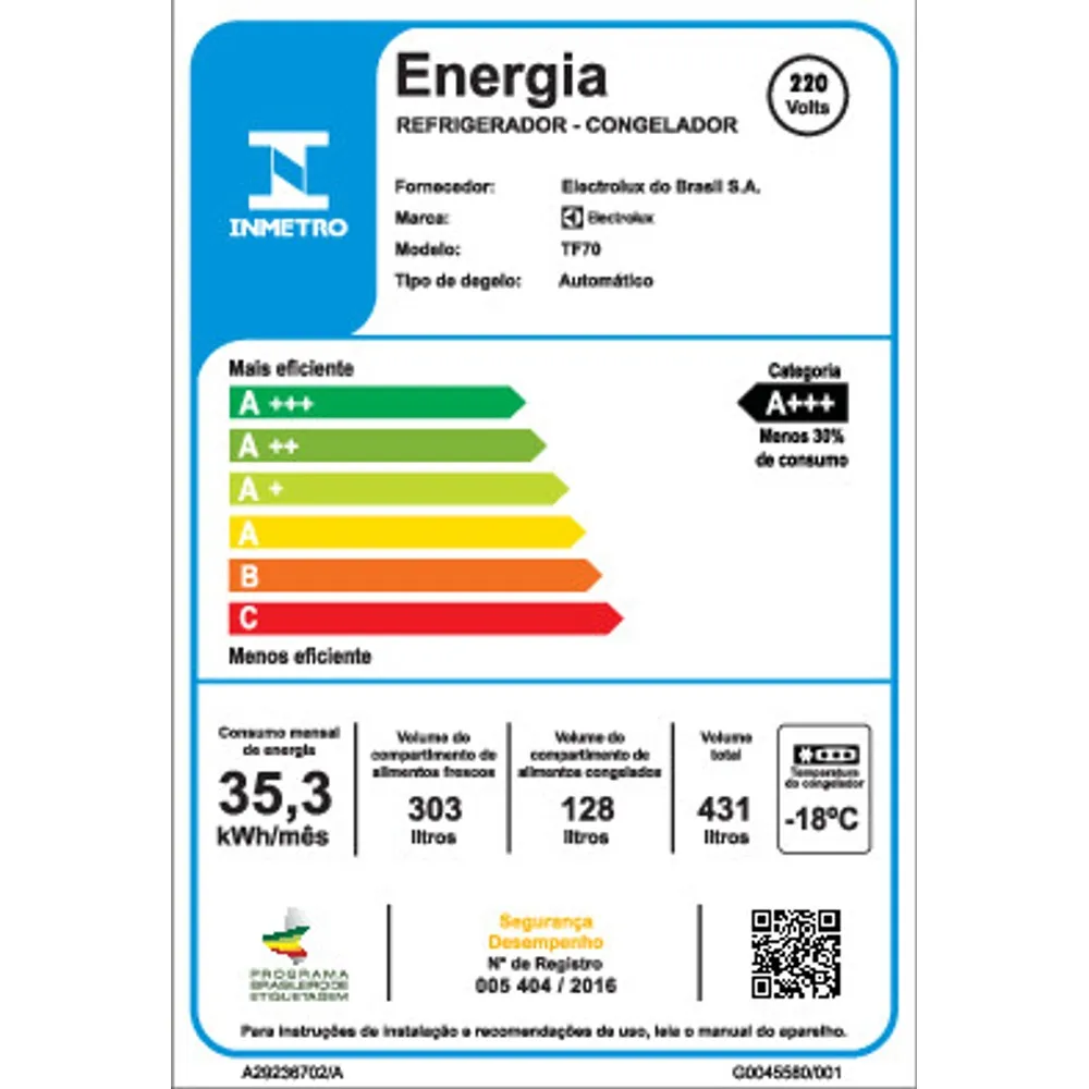 Geladeira Electrolux Frost Free Duplex TF70 431L 2 Portas Branca, , large image number 8