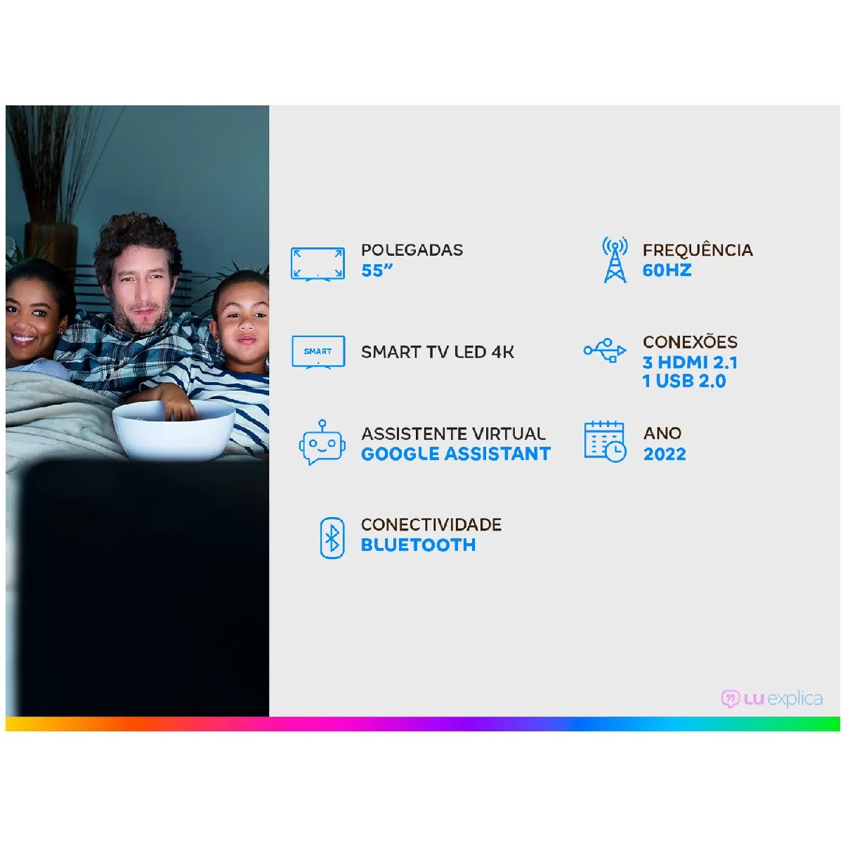 Smart TV 55 Polegadas TCL LED 4K Wifi Bluetooth 3 HDMI 55P635, , large image number 2